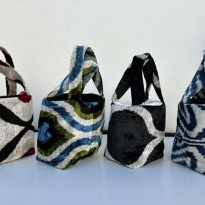 Mini velvet ikat bag